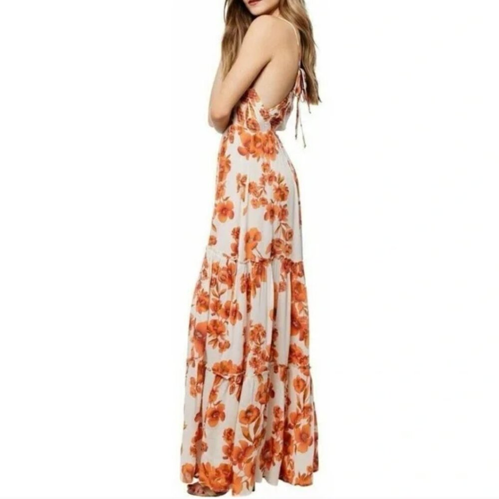 Free People Intimately Garden Party Floral Printed Tiered Maxi Dress SZ S